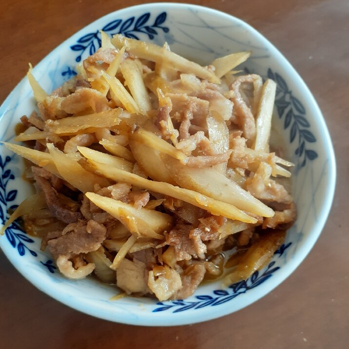 ゴボウと豚こまの簡単時雨煮